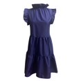 thumbnail image 4 of USSUMA Casual Dresses for Women Summer Dress Sleeveless High Collar Solid Color Pleated Maxi Dress Leisure Dress Fashion Dresses Party Deals Dark Blue Dress Size-XL, 4 of 4