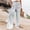 Blue, variant on Wide Leg Printed Pants For Women Elastic High Waist Elastic Waist Baggy Pants Teenagers Girls Straight Leg Trousers Blue M