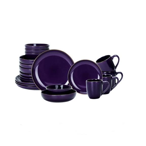 20-Piece Ceramic Cutlery Set - Serves 4 - Microwave and dishwasher available,purple