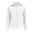 thumbnail image 4 of Wang6 Women Full Zip up Sweater Jacket Plus Size Fall Winter Cardigans Sweaters Long Sleeve Open Front Coat Trendy V Neck Loose Fit Outwear Tops White XL, 4 of 5