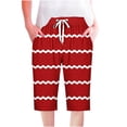 thumbnail image 2 of LEBONYARD Womens Summer Shorts Plus Size,Women's Shorts for a Relaxed Look,Women Shorts Casual Pants Straight Leg Drawstring Elastic Waist Loose Comfy Pants with Pockets Red M, 2 of 5