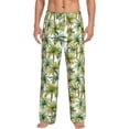 thumbnail image 2 of Lsque Green Hawaii Palms Print Men's Pajama Pants, Lounge Pant - Comfortable Home Wear,Elastic Waistband, Stylish Design-X-Large, 2 of 9