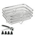 thumbnail image 1 of 3Layer Stackable Rack Set Stainless Steel Mesh Basket for Air Fryer Steamer Oven, 1 of 10