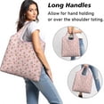 thumbnail image 2 of 5 Pack Foldable Shopping Bag,Pink Christmas Gingerbread Pattern Reusable Grocery Bags with Pockets,Large Reusable Tote Bags with Handles Waterproof & Lightweight, 2 of 6