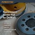 thumbnail image 3 of POWERTEC 2PK 5 inch 8 Holes Hook and Loop Sander Pad, 5 Inch Backing Plate Replacement for Dewalt DWE64233 & N329079, Compatible with DeWalt DWE6421 6421K DWE6423 6423K DCW210B (46904N), 3 of 6