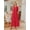 Red, variant on Merokeety Womens Summer Crewneck Maxi Dress Black XXL