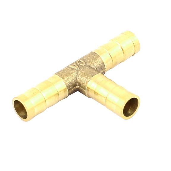 8mm Dia T Shape Air Water Fuel Brass Hose Joiner Tee Pipe Tube Fitting Connector