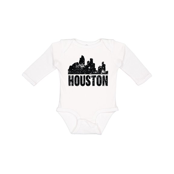 Inktastic Houston Skyline Grunge Boys or Girls Long Sleeve Baby Bodysuit