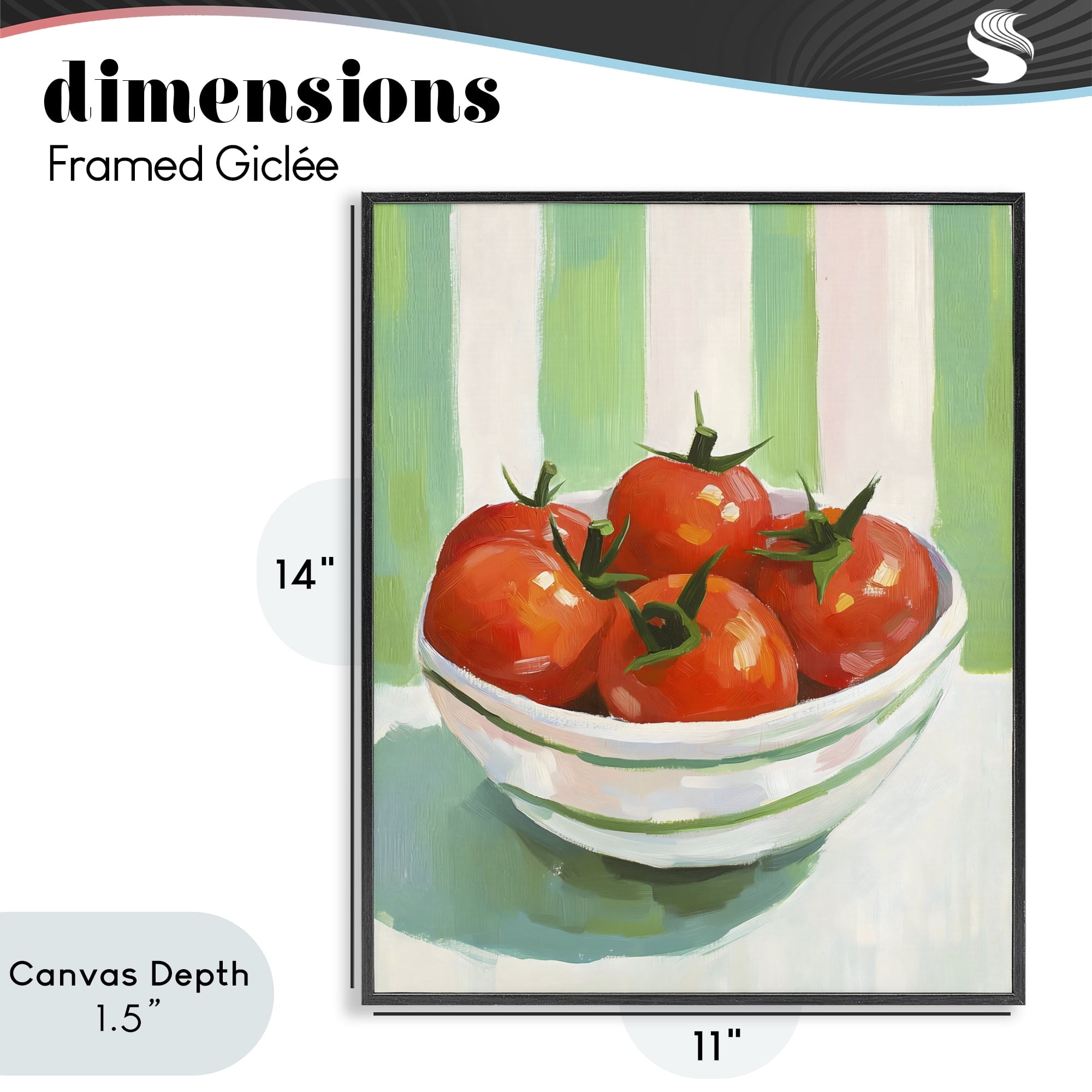 Stupell Industries Bowl of Fresh Tomatoes Black Framed Giclee Art, design by The Prints Vibe