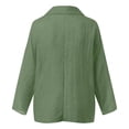 thumbnail image 4 of WTOBBY Women's V-Neck Pullover Long Sleeve Top, Cotton Linen Casual T-Shirt for Fashion Comfort, Relaxed Fit with Soft Stretch Fabric, Daily Wear Essential,Army Green L, 4 of 5