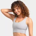 thumbnail image 2 of Fruit of the Loom Women's 360° Stretch Seamless Comfort Longline Sports Bra Color-Heather Gray,Size S-XXL, 2 of 6