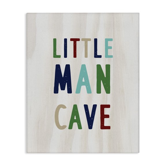 Stupell Industries Contemporary Little Man Cave Multi-Color Text Canvas Art, 16 x 20, by Lil' Rue