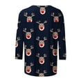 thumbnail image 4 of Festival Saving Christmas Top for Women Fall Reindeer Tees 3/4 Sleeve Round Neck Tops Tshirts for Holiday Fall Clothes My Items, 4 of 5