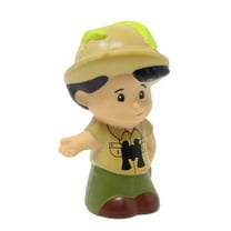 Replacement Part for Collectible Fisher-Price Little People Musical Zoo Safari Train Playset M0532 - Replacement Guide Koby Figure - Wearing Khaki Outfit and Hat with Lizard and Binoculars