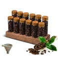 thumbnail image 1 of Juego de 14 frascos de vidrio borosilicato para café con soporte de madera de nogal y embudo plegable - Ideal para almacenar granos de café, especias o té (12 frascos + 1 base + 1 embudo) - Color, 1 of 6