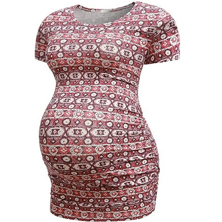 

Tangnade Plus Size Maternity Dress Fashion Women Maternity Short Sleeve Print Tops Pregnancy T-shirt Clothes