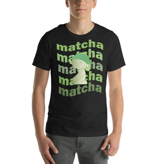 Smiski Matcha T-Shirt | Cute Kawaii Tea Lover Shirt, Aesthetic Matcha Gift for Smiski Fans (Black Heather, XS)