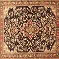thumbnail image 1 of Ahgly Company Indoor Square Medallion Brown Traditional Area Rugs, 3' Square, 1 of 4