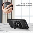 thumbnail image 5 of TJS for Cricket Debut S2 / AT&T Calypso 4 Phone Case, [Military Grade] Robotic Magnetic Support Car Mount Metal Ring Holder Kickstand Cover (Black), 5 of 6