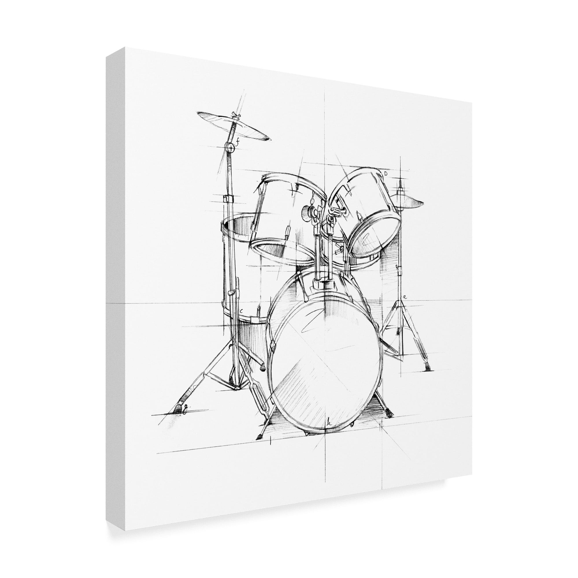 Trademark Fine Art 'Drum Sketch' Canvas Art by Ethan Harper