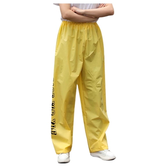 Bibifish Women's Pants Solid Elastic Waist Rain Pants Waterproof Portable Rain Pants Hiking Outing Outdoor Activities Pants
