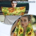 thumbnail image 6 of Bulopur Highland Cow Front Car Seat Cover Towel Sunflower Field Waterproof Car Seat Protector with Storage Bag for Yoga Vacation Soft Fit SUV Sedan Truck 1pcs, 6 of 7
