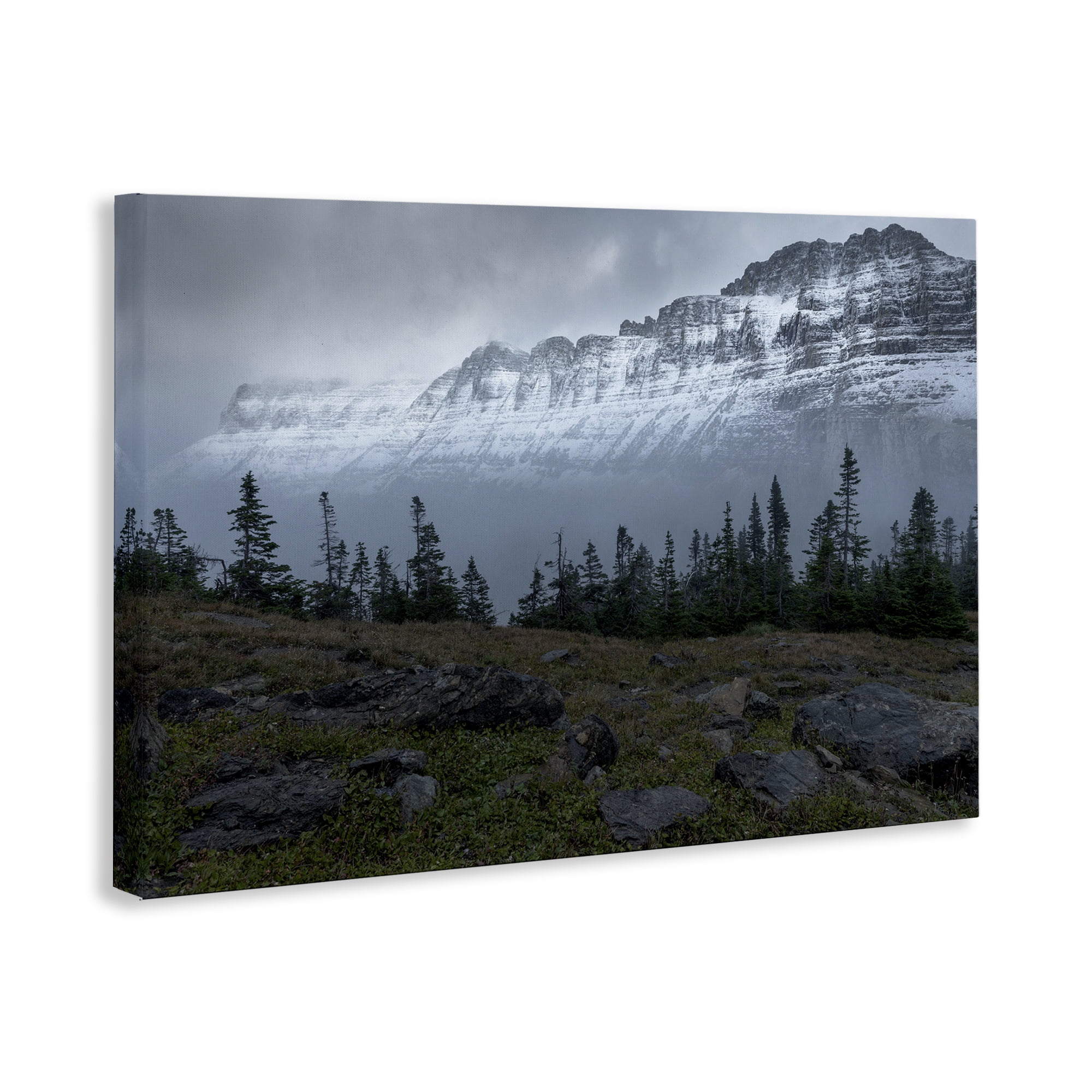 Stupell Industries First Snow Mountains Landscape Photography Gallery Wrapped Canvas Art Print Wall Art, 24 x 16