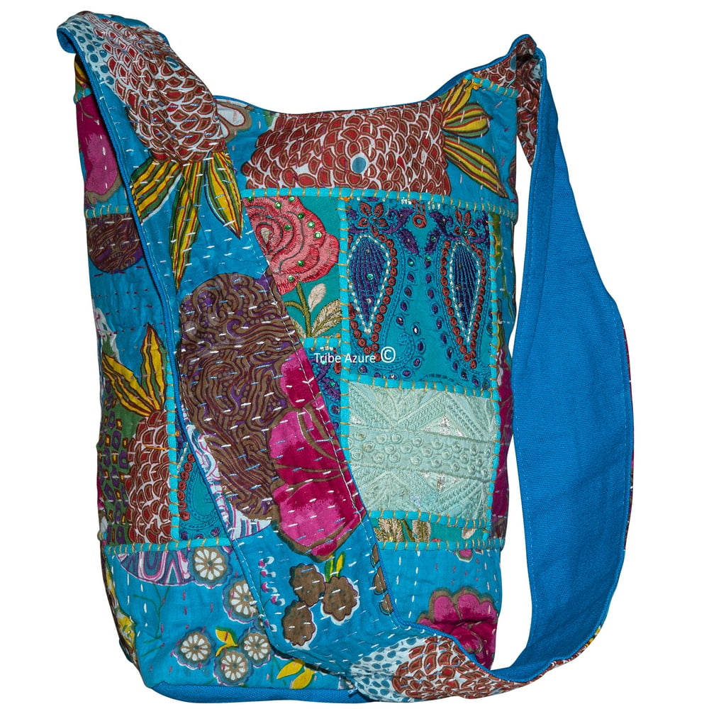 Tribe Azure - Women Woven Large Shoulder Bag Handmade Crossbody Slouch ...