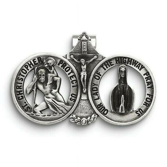 Cathedral Art Saint Christopher/Our Lady of Highway Auto Visor Clip KVC101