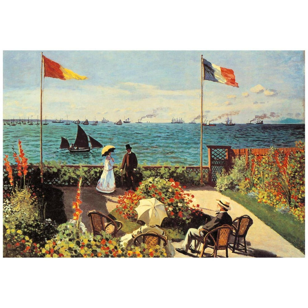 Claude Monet Garden at Sainte-Adresse Art Print Poster - 19x13