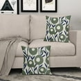 thumbnail image 5 of Ryan; Navy Blue Sage Green Floral Pillow Covers 18x18 Set of 2 Boho Flower Pattern Decorative Throw Pillowcases Outdoor Rustic Farmhouse Square Cushion Cases Decor for Home Couch Sofa Bed, 5 of 8