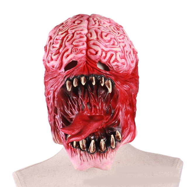 Disfraz integral de terror de Mask Rotten Brain de látex para Halloween