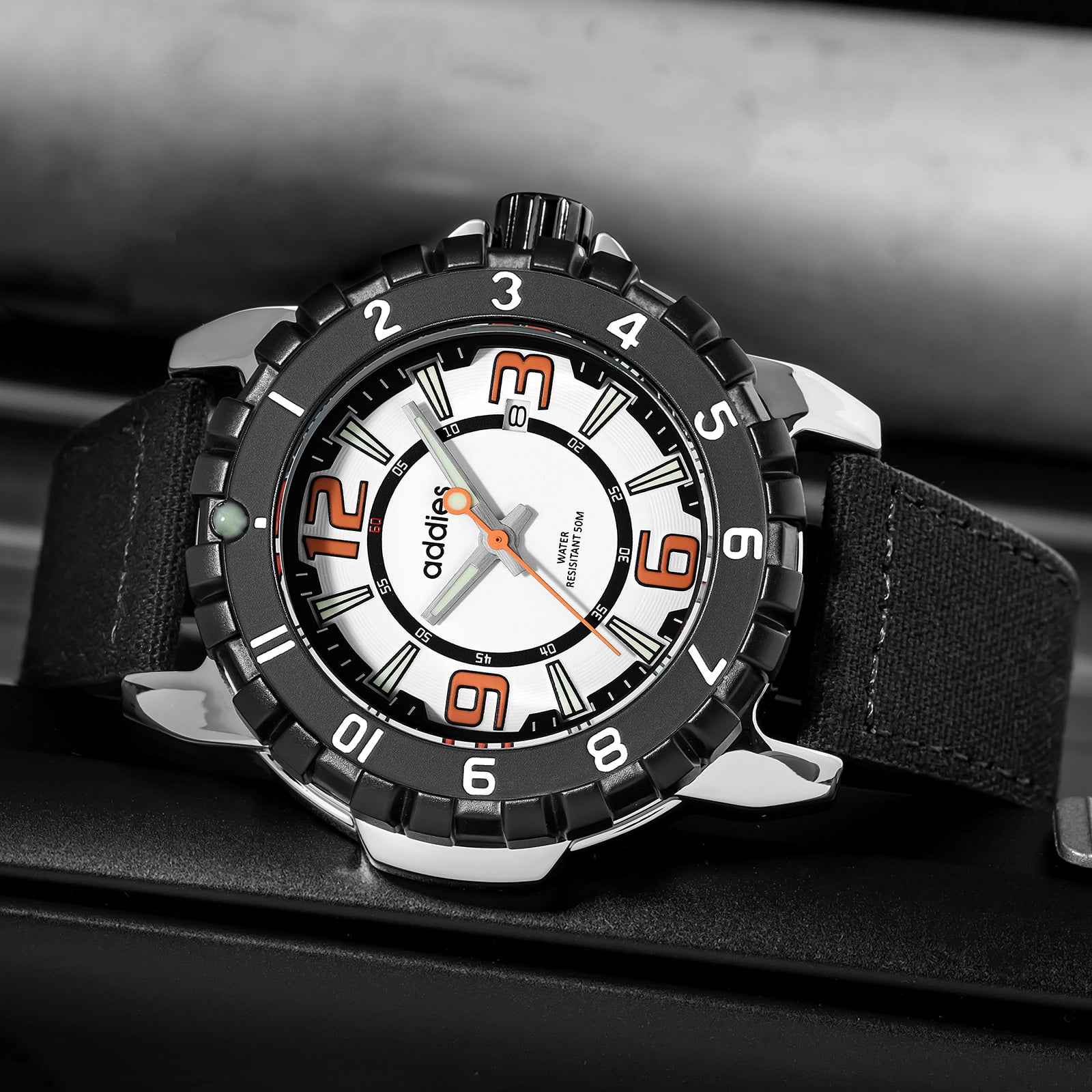 ADDIES Men's Watch, Analog Quartz Watch with 50M Water Resistant, Luminous Dive Style Outdoor Sport Watch for Men