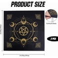 thumbnail image 2 of Mantel de Tarot cuadrado de tela no tejida con diseño de luna y pentagrama dorado, color negro, ideal para lectura, 2 of 6