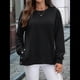 thumbnail image 5 of Sudaderas de Gran Tamaño para Mujer, Sudaderas de Larga, Camisetas con Abertura Lateral, Tops, Conjuntos para Adolescentes. Negro M, 5 of 10