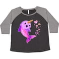 thumbnail image 3 of Inktastic Valentine's Day Cute Pink Narwhal with Hearts Women's Plus Size T-Shirt, 3 of 5