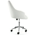 thumbnail image 5 of Elama Adjustable Faux Leather Rolling Office Chair in White with Chrome Finish, 5 of 11