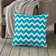 thumbnail image 2 of Greendale Home Fashions 20" x 20" Turquoise Chevron Cotton Canvas Decorative Pillow, 2 of 4