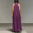 thumbnail image 6 of Smsaxvxz Summer Dresses for Women Fashion Round Neck Sleeveless Ruffle Dress Casual Solid Loose Maxi Sundress Purple M, 6 of 8