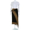 Pre-owned|Paco Rabanne Women's Printed Tie Detail Sarong Midi Skirt Black Orange Size M