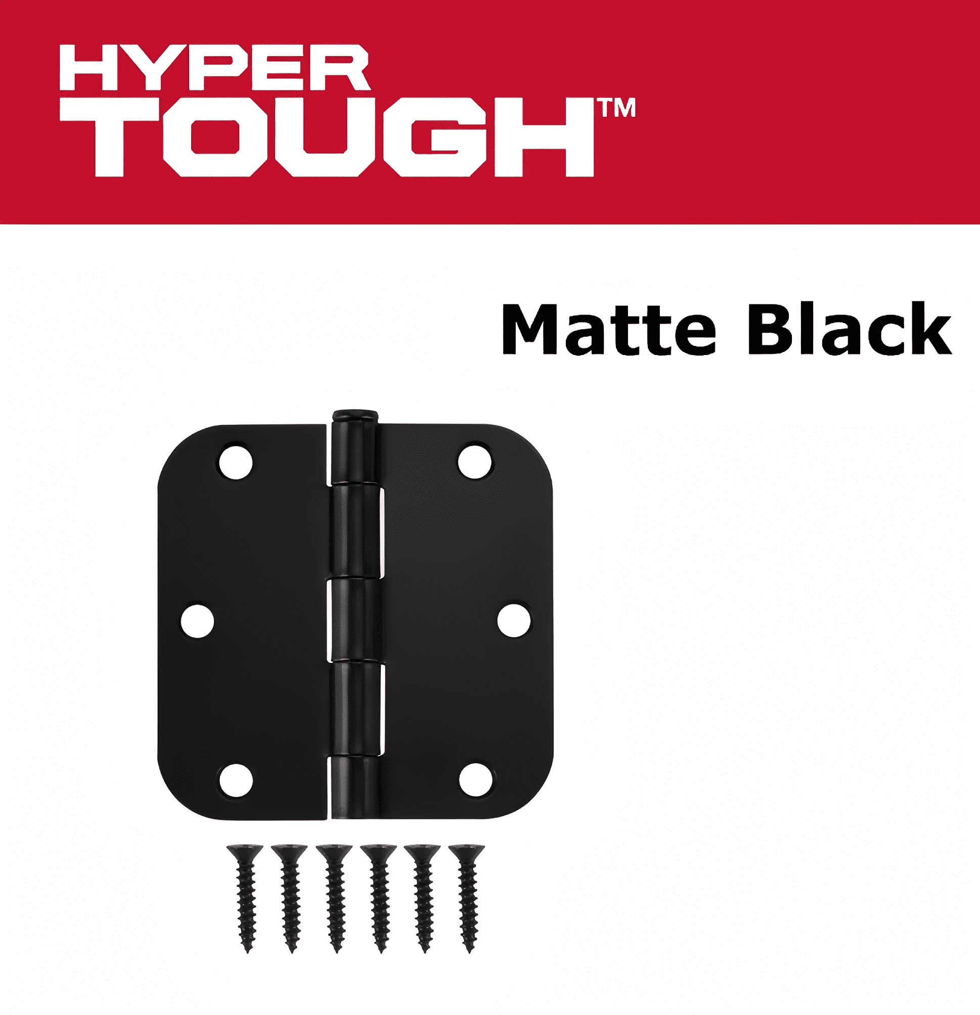 Hyper Tough 3-1/2 in. x 5/8 in. Black Steel Squeak-Free Door Hinge