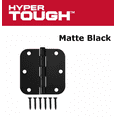 thumbnail image 6 of Hyper Tough 3-1/2 in. x 5/8 in. Black Steel Squeak-Free Door Hinge, 6 of 8