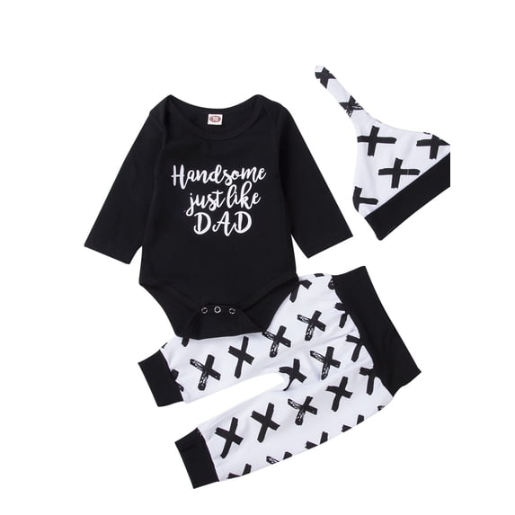 Bmnmsl Newborn Kid Baby Boy Girl Clothes Jumpsuit Romper Long Pants Hat Outfit Set