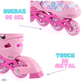 thumbnail image 4 of Patines De Línea Ajustables Con 4 Ruedas y Freno Seguro Onix Unicornio Magic Spark Rosa Para Niña, 4 of 5