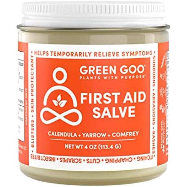 Green Goo First Aid Salve, AllNatural Cream for Healing Cuts, Scrapes