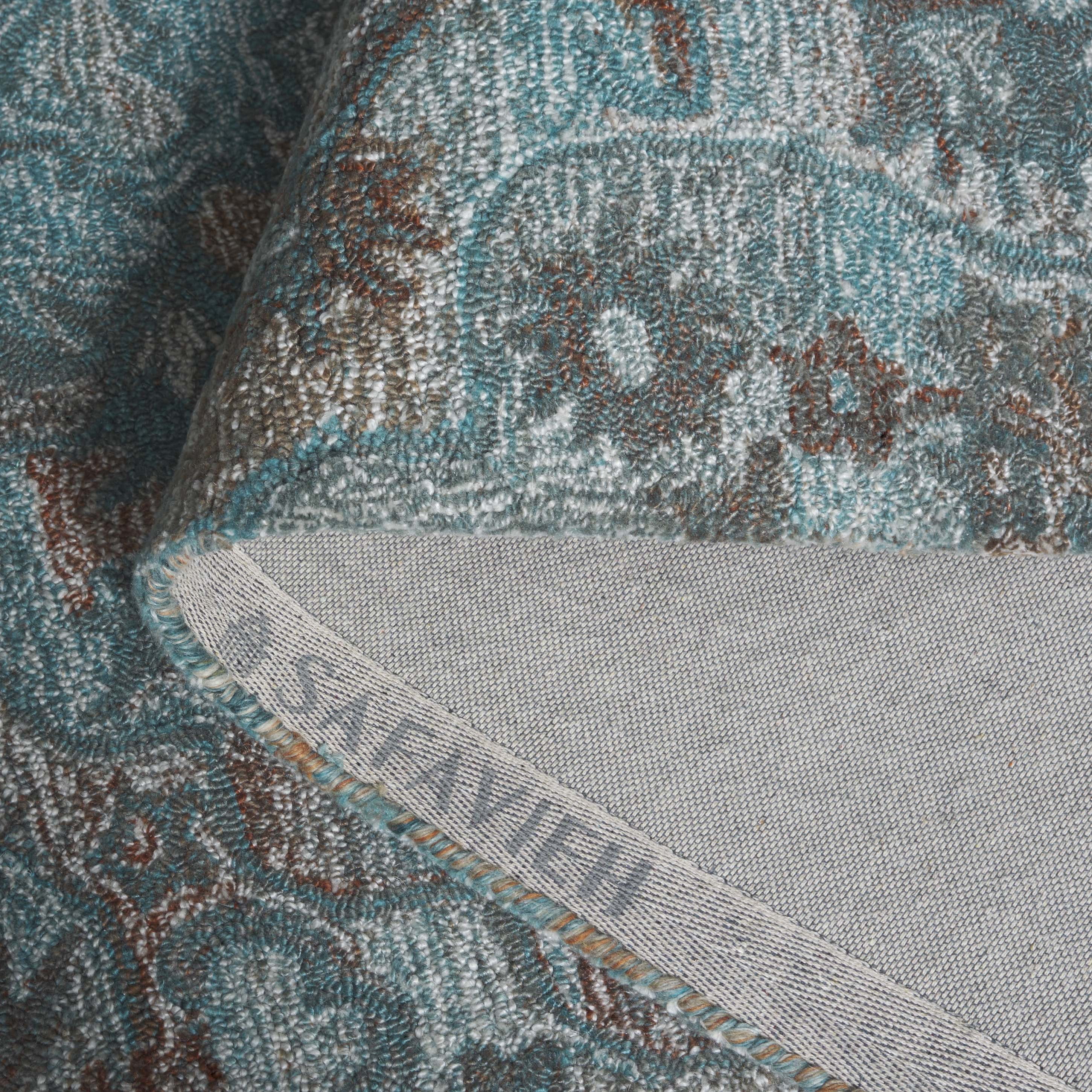 SAFAVIEH Anatolia Salome Medallion Area Rug, Turquoise/Brown, 4' x 6'
