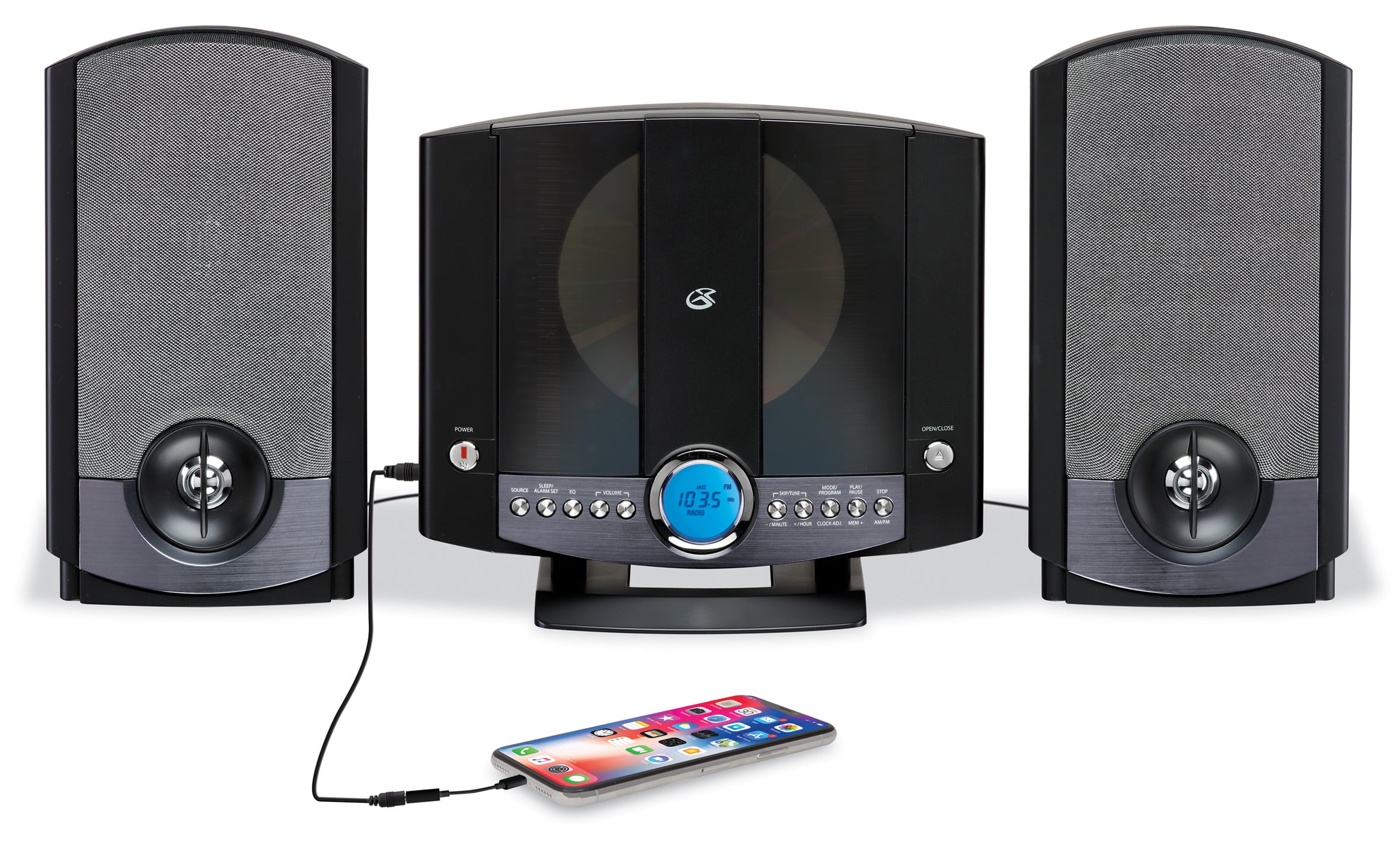 GPX Desktop Hi-Fi Home Audio Cd Player & Digital AM/FM Radio Stereo Sound System 
