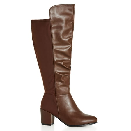 

Evans Women s Wide Fit Effie Faux Leather and Suede Zip Tall Boots