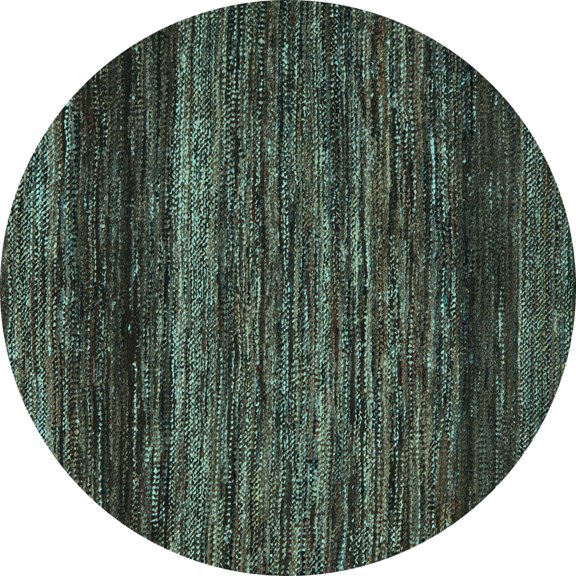 Ahgly Company Indoor Round Oriental Light Blue Modern Area Rugs, 4' Round