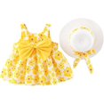 thumbnail image 3 of Vestido de princesa con lazo, sin mangas, floral, vintage, con sombrero para el sol, vestido de fiesta, falda, 3 of 5